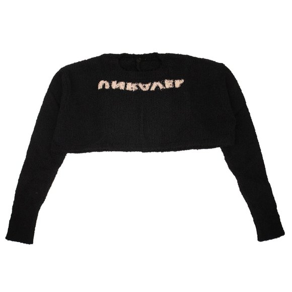 UNRAVEL PROJECT Black Cropped Crew Neck Sweater Size XS $1035 - Picture 1 of 6